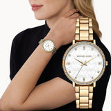 Michael Kors Pyper Three Hand White Dial Gold Steel Strap Watch For Women - MK4666 Buy Now By Michael Kors