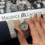 Maurice Lacroix Fiaba Moonphase White Mother of Pearl Dial Silver Steel Strap Watch for Women - FA1084-SS002-170-1 Buy Now By Maurice Lacroix