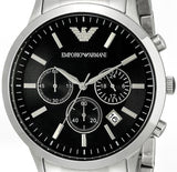 Emporio Armani Classic Chronograph Black Dial Silver Steel Strap Watch For Men - AR2434 Buy Now By Emporio Armani
