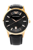Emporio Armani Renato Quartz Black Dial Black Leather Strap Watch For Men - AR2425 Buy Now By Emporio Armani