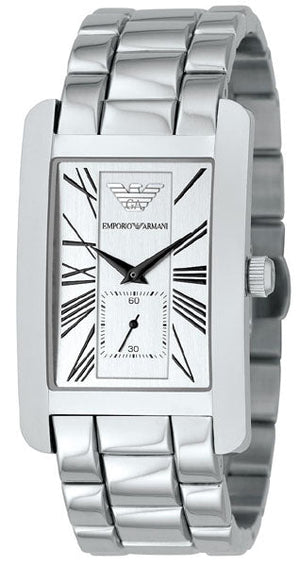 Emporio Armani Classic White Dial Silver Steel Strap Watch For Men - AR0145 Buy Now By Emporio Armani