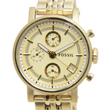 Fossil Boyfriend Chronograph Gold Dial Gold Steel Strap Watch for Women - ES2197 Buy Now By Fossil