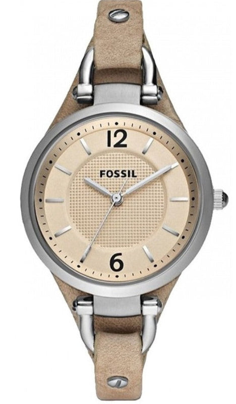 Fossil Georgia Bone Grey Dial Beige Leather Strap Watch for Women - ES2830 Buy Now By Fossil