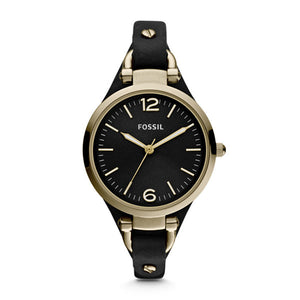 Fossil Georgia Black Dial Black Leather Strap Watch for Women - ES3148 Buy Now By Fossil