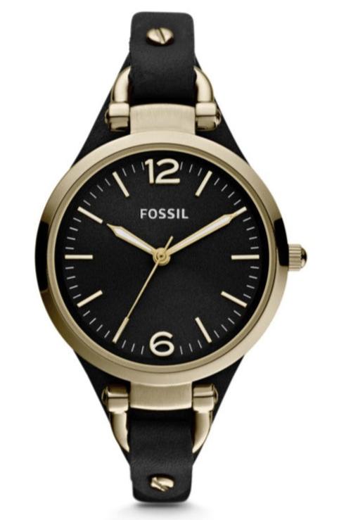 Fossil Georgia Black Dial Black Leather Strap Watch for Women - ES3148 Buy Now By Fossil
