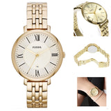 Fossil Jacqueline White Dial Gold Steel Strap Watch for Women - ES3434 Buy Now By Fossil