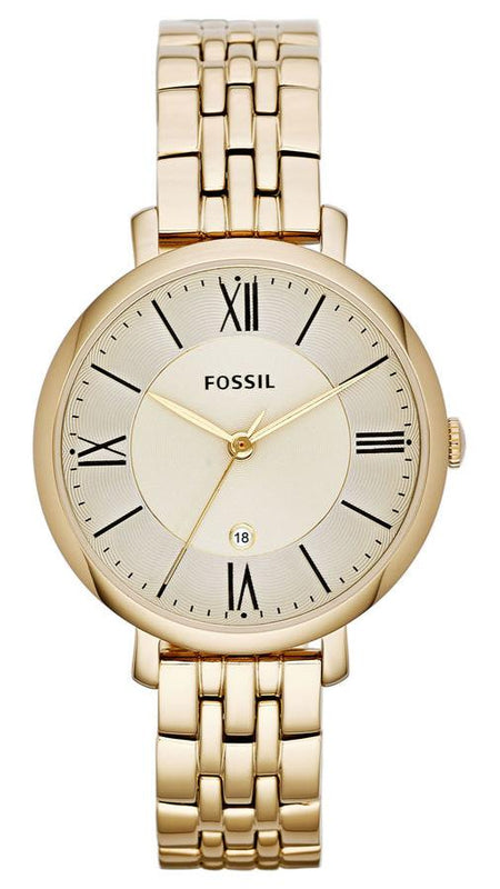 Fossil Jacqueline White Dial Gold Steel Strap Watch for Women - ES3434 Buy Now By Fossil