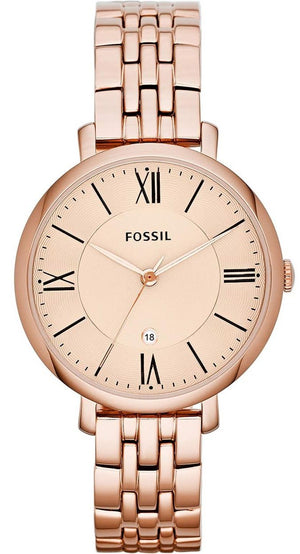 Fossil Jacqueline Rose Gold Dial Rose Gold Steel Strap Watch for Women - ES3435 Buy Now By Fossil