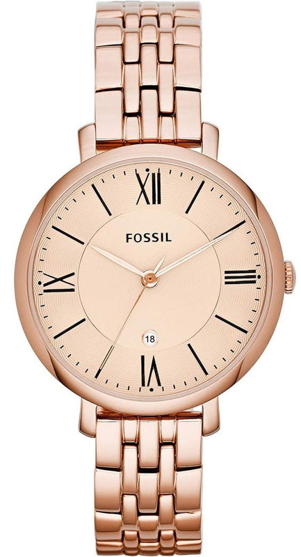 Fossil Jacqueline Rose Gold Dial Rose Gold Steel Strap Watch for Women - ES3435 Buy Now By Fossil