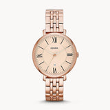 Fossil Jacqueline Rose Gold Dial Rose Gold Steel Strap Watch for Women - ES3435 Buy Now By Fossil