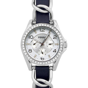 Fossil Riley White Dial Blue Leather Strap Watch for Women - ES3464 Buy Now By Fossil