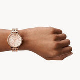 Fossil Jacqueline Rose Gold Dial Rose Gold Steel Strap Watch for Women - ES3546 Buy Now By Fossil