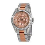 Fossil Riley Multifunction Rose Gold Dial Two Tone Steel Strap Watch for Women - ES4145 Buy Now By Fossil