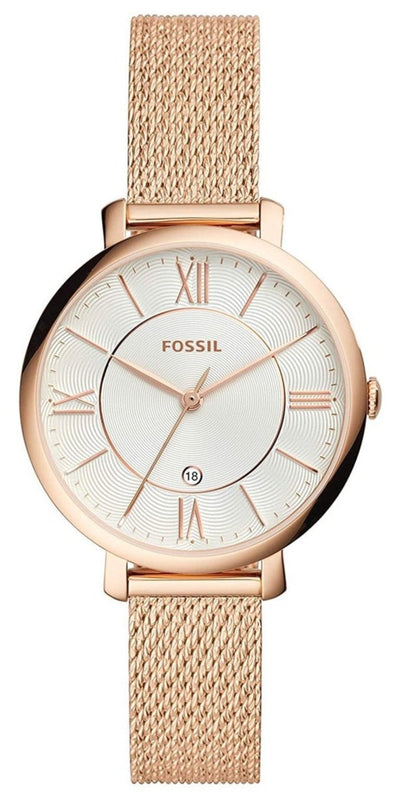 Fossil Jacqueline Mother of Pearl White Dial Gold Mesh Strap Watch for Women - ES4352 Buy Now By Fossil