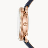 Fossil Tailor White Dial Blue Leather Strap Watch for Women - ES4394 Buy Now By Fossil