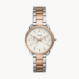 Fossil Tailor White Dial Two Tone Steel Strap Watch for Women - ES4396 Buy Now By Fossil