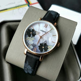 Fossil Jacqueline Mother of Pearl Dial Black Leather Strap Watch for Women - ES4535 Buy Now By Fossil