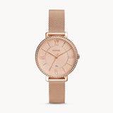 Fossil Jacqueline Quartz Rose Gold Dial Rose Gold Mesh Strap Watch for Women - ES4628 Buy Now By Fossil