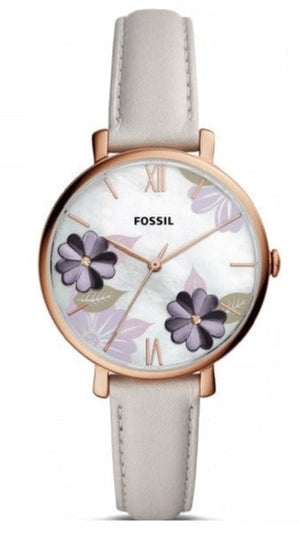 Fossil Jacqueline Mother of Pearl Dial Grey Leather Strap Watch for Women - ES4672 Buy Now By Fossil