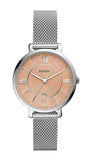 Fossil Jacqueline Three Hand Pink Dial Silver Mesh Strap Watch for Women - ES5089 Buy Now By Fossil
