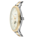Fossil Jacqueline Analog Moonphase Mother of Pearl White Dial Two Tone Steel Strap Watch for Women - ES5166 Buy Now By Fossil