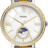 Fossil Jacqueline Analog Moonphase Mother of Pearl White Dial Two Tone Steel Strap Watch for Women - ES5166 Buy Now By Fossil