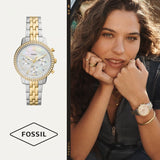 Fossil Neutra Chronograph Mother of Pearl White Dial Two Tone Steel Strap Watch for Women - ES5216 Buy Now By Fossil