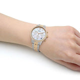 Fossil Neutra Chronograph Mother of Pearl White Dial Two Tone Steel Strap Watch for Women - ES5216 Buy Now By Fossil