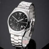 Emporio Armani Paolo Chronograph Black Dial Silver Steel Strap Watch For Men - AR11602 Buy Now By Emporio Armani