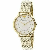 Emporio Armani Dress Analog Mother of Pearl Dial Gold Steel Strap Watch For Women - AR11007 Buy Now By Emporio Armani