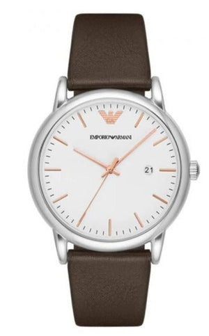 Emporio Armani Herren White Dial Brown Leather Strap Watch For Men - AR11103 Buy Now By Emporio Armani