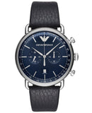 Emporio Armani Aviator Blue Dial Blue Leather Strap Watch For Men - AR11105 Buy Now By Emporio Armani