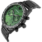 Emporio Armani Mario Chronograph Green Dial Black Steel Strap Watch For Men - AR11472 Buy Now By Emporio Armani