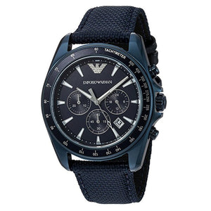 Emporio Armani Sportivo Chronograph Blue Dial Blue Nylon Strap Watch for Men - AR6132 Authentic Buy Shop Now