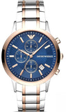 Emporio Armani Renato Chronograph Blue Dial Two Tone Steel Strap Watch For Men - AR80025 Buy Now By Emporio Armani