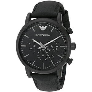 Emporio Armani Luigi Chronohraph Black Dial Black Leather Strap Watch For Men - AR1970 Buy Now By Emporio Armani