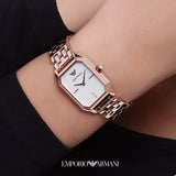 Emporio Armani Giola White Mother of Pearl Dial Rose Gold Steel Strap Watch For Women - AR11147 Buy Now By Emporio Armani