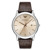 Emporio Armani Luigi Analog Bronze Dial Brown Leather Strap Watch For Men - AR11096 Buy Now By Emporio Armani