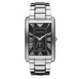Emporio Armani Classic Analog Black Dial Silver Steel Strap Watch For Men - AR1608 Buy Now By Emporio Armani