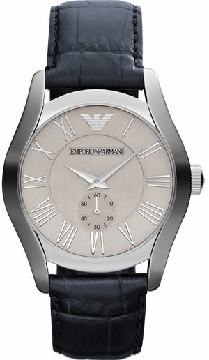 Emporio Armani Valente Quartz Silver Dial Grey Leather Strap Watch For Men - AR1666 Buy Now By Emporio Armani