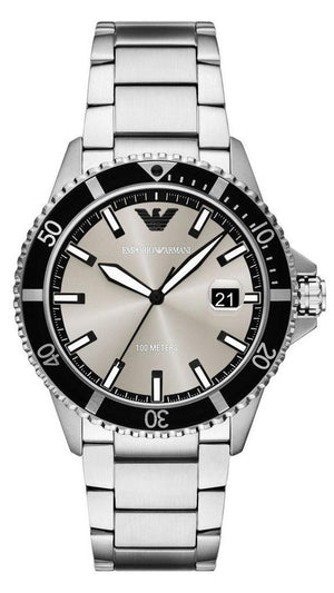Emporio Armani World Explorer Silver Dial Silver Steel Strap Watch for Men - AR11683 Buy Now By Emporio Armani