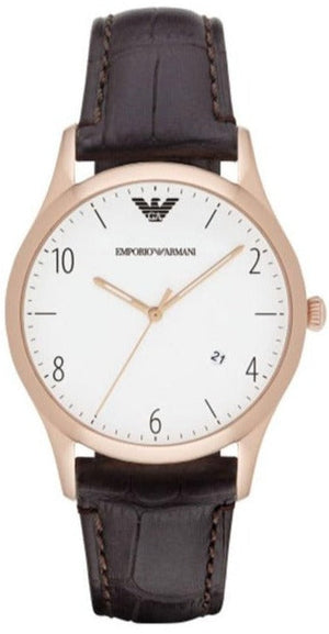 Emporio Armani Beta Chronograph White Dial Brown Leather Strap Watch For Men - AR1915 Buy Now By Emporio Armani