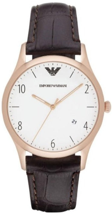 Emporio Armani Beta Chronograph White Dial Brown Leather Strap Watch For Men - AR1915 Buy Now By Emporio Armani