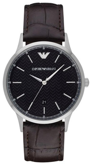 Emporio Armani Renato Quartz Black Dial Brown Leather Strap Watch For Men - AR11187 Buy Now By Emporio Armani