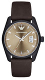 Emporio Armani Sportivo Chronograph Beige Dial Brown Leather Strap Watch For Men - AR6081 Buy Now By Emporio Armani