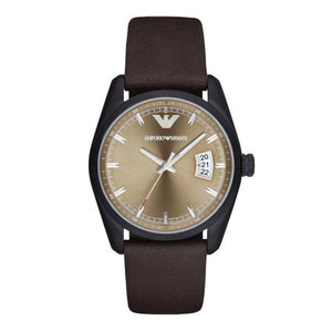 Emporio Armani Sportivo Chronograph Beige Dial Brown Leather Strap Watch For Men - AR6081 Buy Now By Emporio Armani