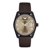 Emporio Armani Sportivo Chronograph Beige Dial Brown Leather Strap Watch For Men - AR6081 Buy Now By Emporio Armani