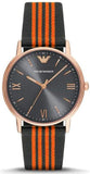 Emporio Armani Kappa Quartz Grey Dial Two Tone Nylon Strap Watch For Men - AR11014 Buy Now By Emporio Armani