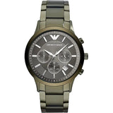 Emporio Armani Renato Chronograph Quartz Grey Dial Green Steel Strap Watch For Men - AR11117 Buy Now By Emporio Armani