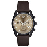 Emporio Armani Sportivo Chronograph Beige Dial Brown Leather Strap Watch For Men - AR6081 Buy Now By Emporio Armani